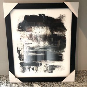 Black and white abstract framed art